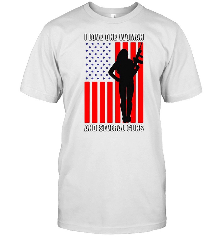 American Flag Husband Wife 2A Gun I Love One Woman And Several Guns T-shirt Classic Men's T-shirt