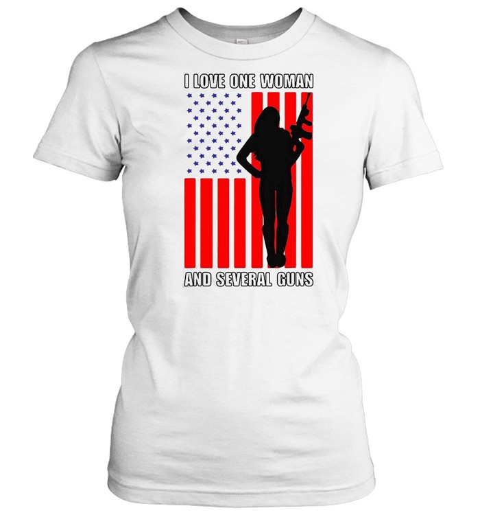 American Flag Husband Wife 2A Gun I Love One Woman And Several Guns T-shirt Classic Women's T-shirt