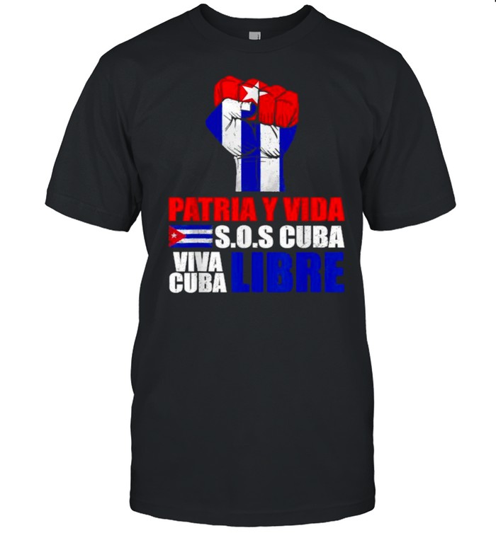 Patria Y Vida Sos cuba viva cuba Libre Cuba Flag T- Classic Men's T-shirt