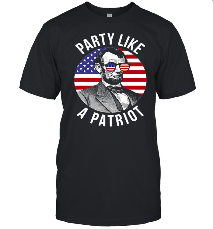 Party Like A Patriot USA Flag Funny Fourth Of July T-shirt