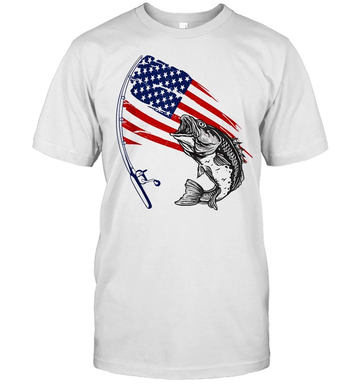 Fishing American Flag T-shirt - Kingteeshop