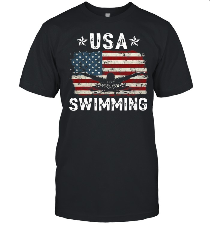 Team Retro Support USA Swimmer Vintage  Classic Men's T-shirt
