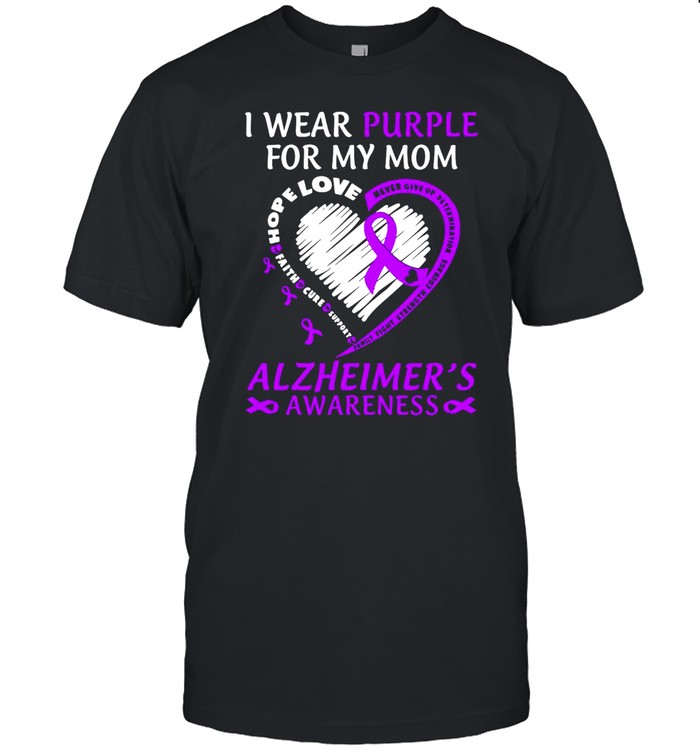 I Wear Purple For My Mom Alzheimers Awareness Shirt
