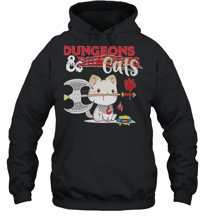 Dungeons dragon and cat shirt Unisex Hoodie