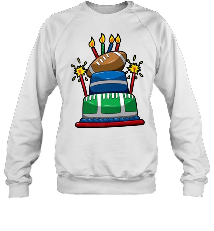 Football Happy Birthday Cake Football Bday Party Premium T- Unisex Sweatshirt