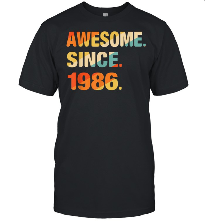Gift For 35 Years Old Awesome Since 1986 35th Birthday Retro shirt Classic Men's T-shirt