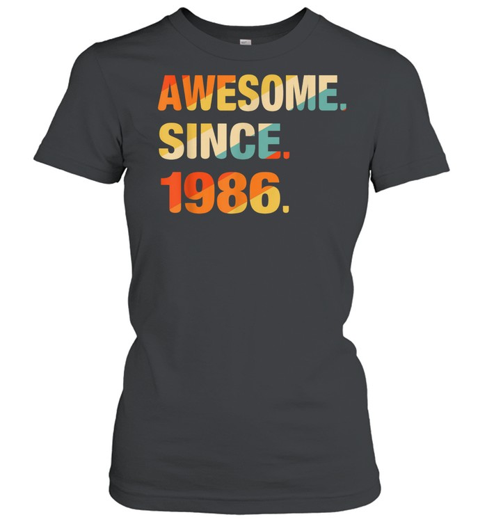 Gift For 35 Years Old Awesome Since 1986 35th Birthday Retro shirt Classic Women's T-shirt