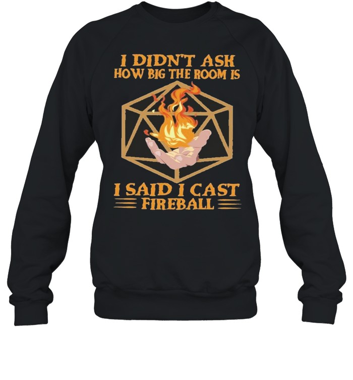 I didnt ask how big the room is I said I cast fireball shirt Unisex Sweatshirt