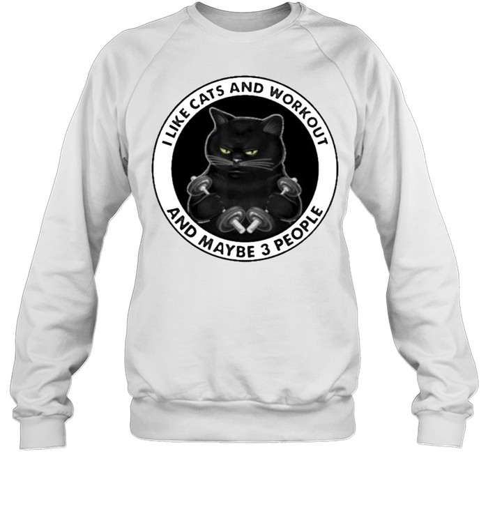 I Like Cats And Workout And Maybe 3 People Unisex Sweatshirt
