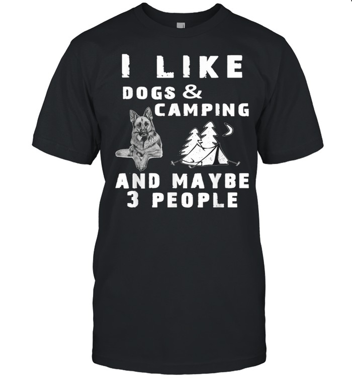 I Like Dogs Camping 3 People Pet Friend Outdoor Grunge Retro shirt Classic Men's T-shirt