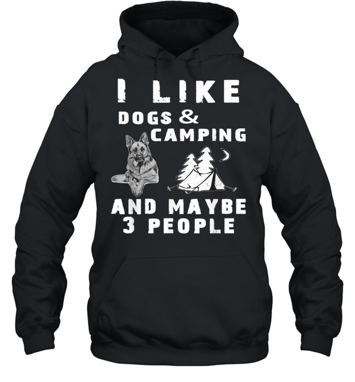 I Like Dogs Camping 3 People Pet Friend Outdoor Grunge Retro shirt Unisex Hoodie