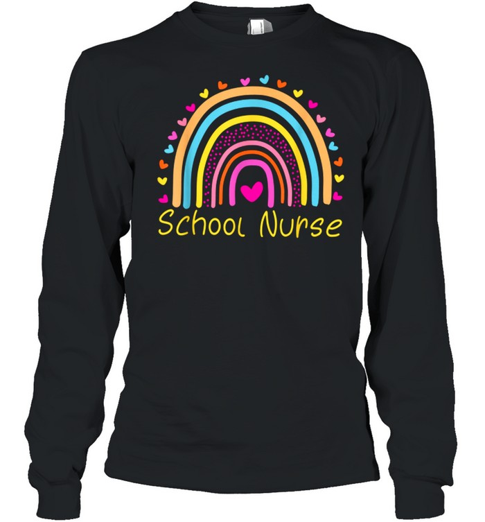 School Nurse Rainbow Nurse shirt Long Sleeved T-shirt
