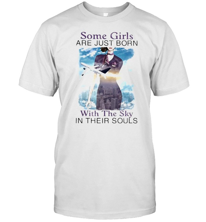 Some girls are just born with the sky in their souls air plane purple shirt Classic Men's T-shirt