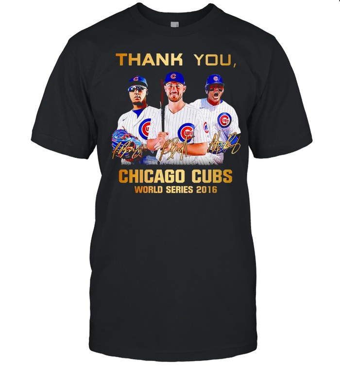 Thank you Chicago Cubs world series 2016 player signatures shirt -  Kingteeshop