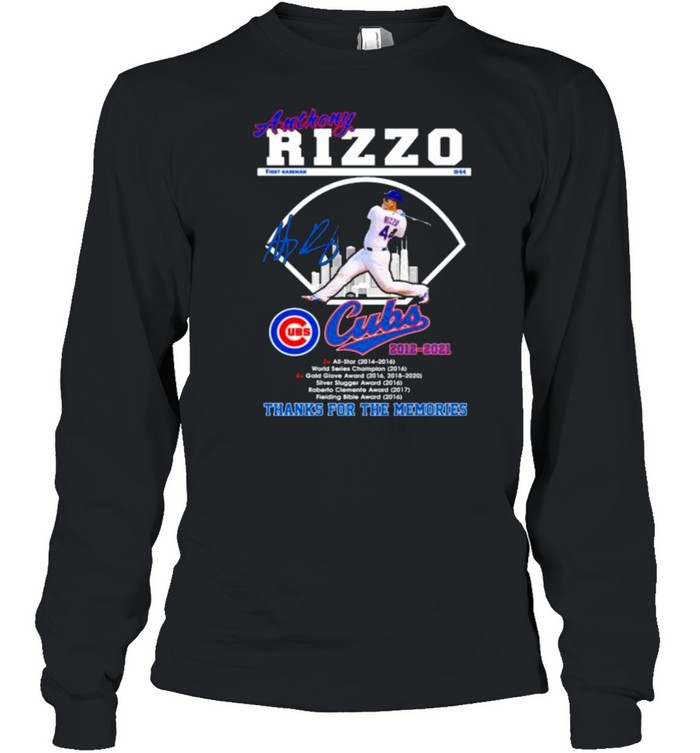 Authony Rizzo Cubs 2012-2021 thanks for the memories T-shirt