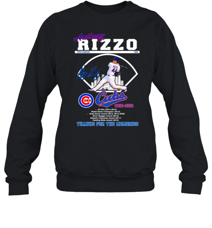 Anthony Rizzo Chicago Cubs 2012 2021 thanks for the memories shirt