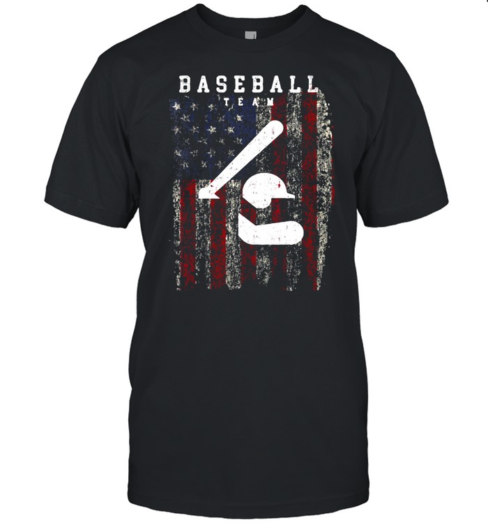 Baseball Athlete Sports Pictogram American Flag T-shirt Classic Men's T-shirt