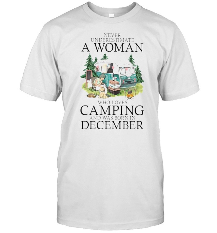 Never underestimate a woman who loves camping was born in March shirt