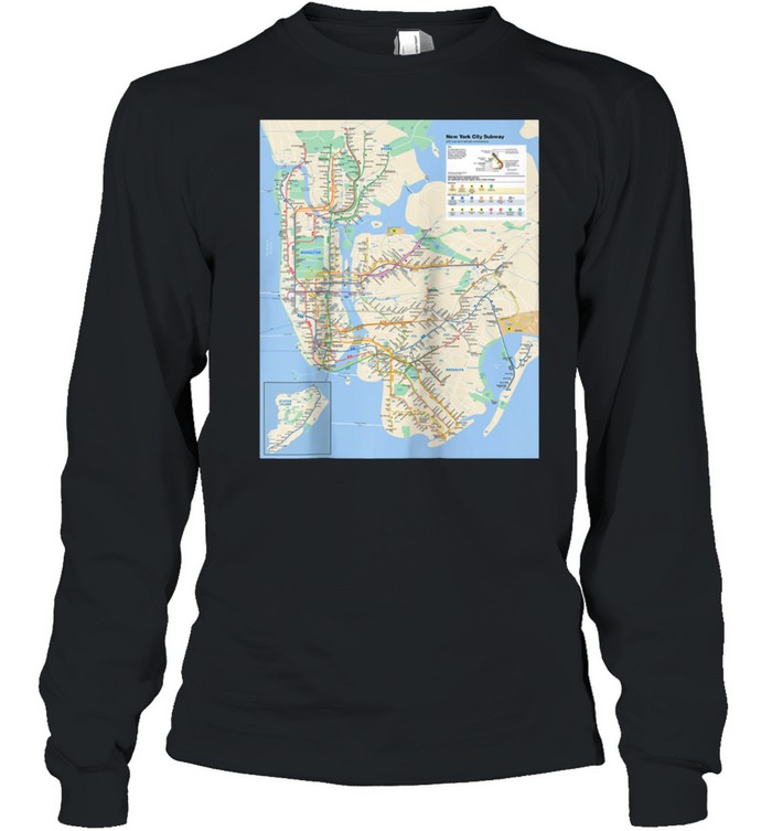 New York City subway map NYC USA shirt Long Sleeved T-shirt