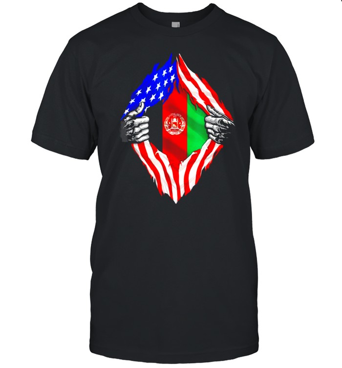 Super Afghan Heritage Afghanistan Roots USA Flag Tee  Classic Men's T-shirt