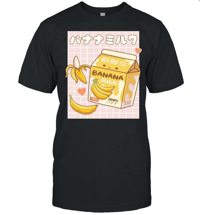 Japanese Kawaii Banana Milk Shake Carton Pastel Goth shirt