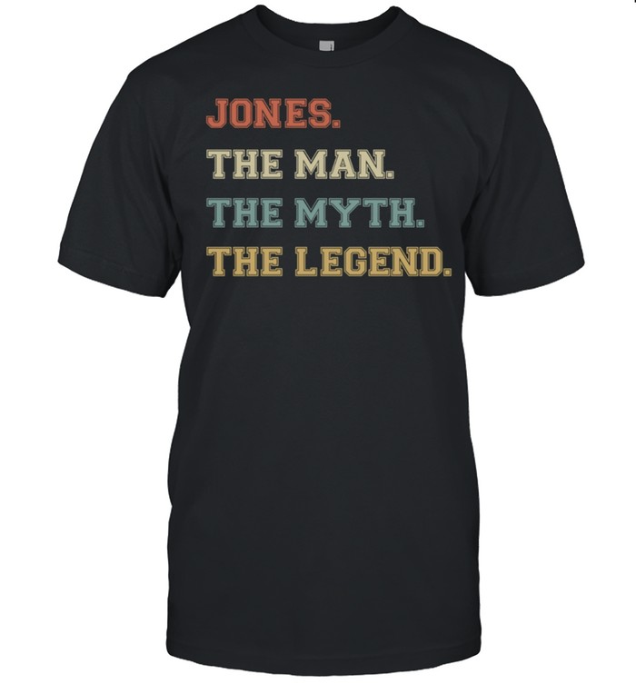 Jones Man Myth Legend Varsity Personalized Name shirt