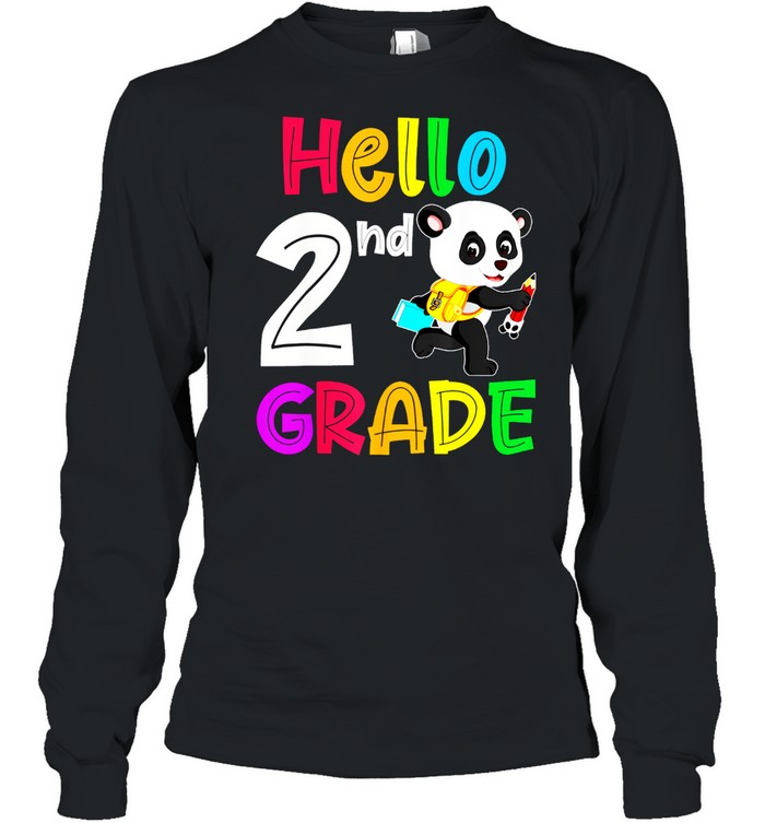 Back to School Hello 2nd Grade Teacher Student Cute shirt Long Sleeved T-shirt
