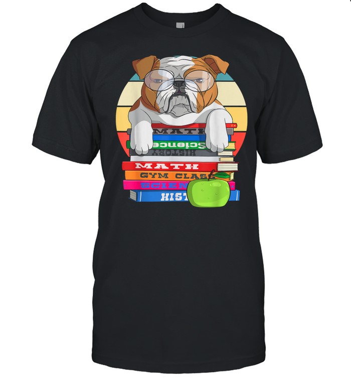 English Bulldog Back To School Book Worm Dog shirt Classic Men's T-shirt