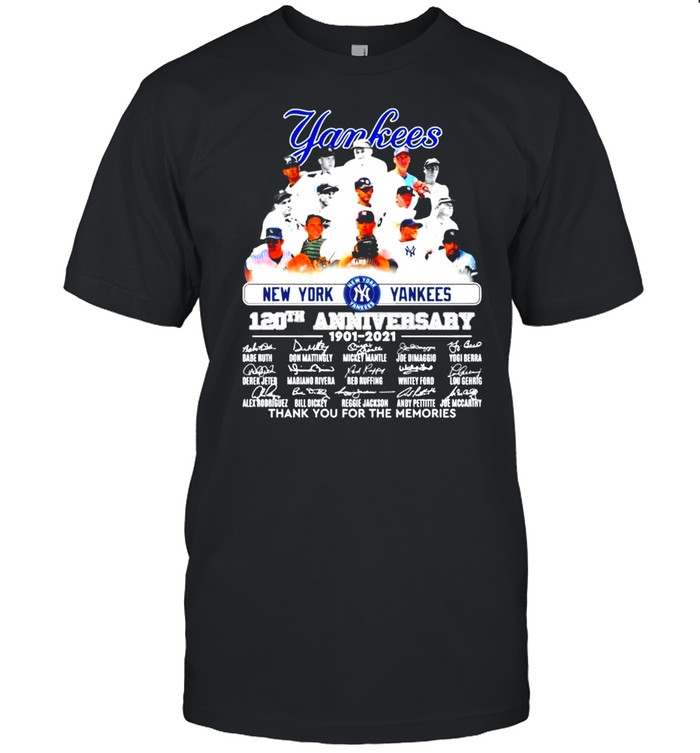 New York Yankees 120th anniversary 1901-2021 signatures shirt Classic Men's T-shirt