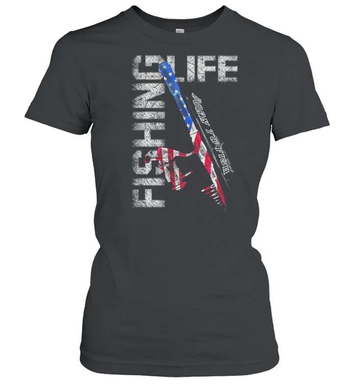 Fishing Life Born To Fish American Flag shirt - Kingteeshop