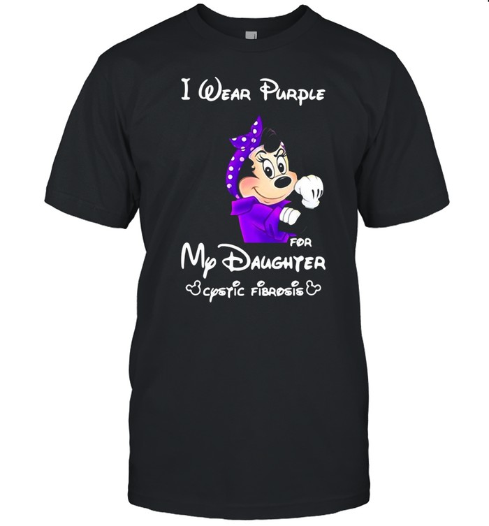 Mickey I Wear Purple For My Daughter Cystic Fibrosis T-shirt Classic Men's T-shirt