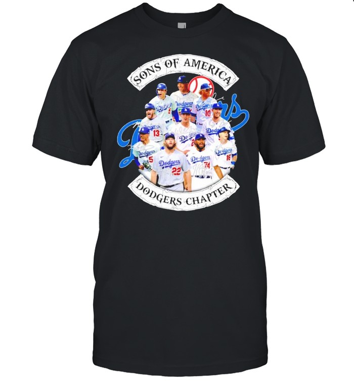 Sons of America Dodgers Chapter signatures shirt