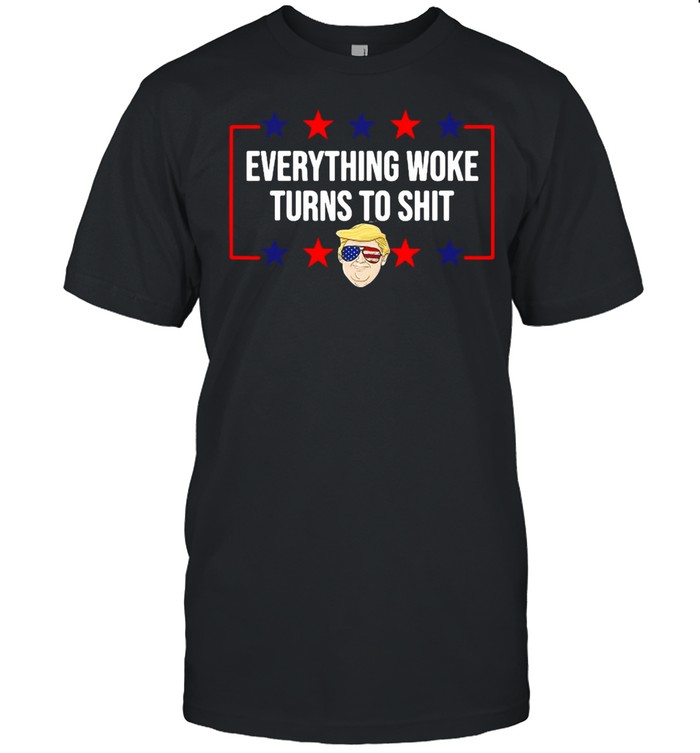 Everything Woke Turns To Shit Donald Trump American flag 2024 T-shirt Classic Men's T-shirt