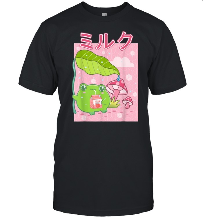 Kawaii Frog Japanese Cottagecore Mushroom Strawberry Milk shirt