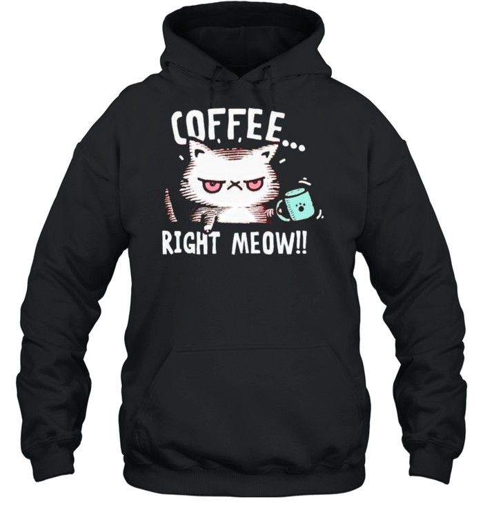 Cat coffee right meow shirt Unisex Hoodie