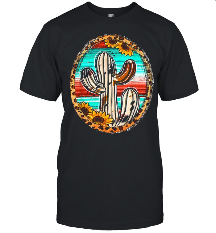 Cowhide Texas Cactus Serape Western Rodeo Cowgirl Horse Girl Classic Men's T-shirt