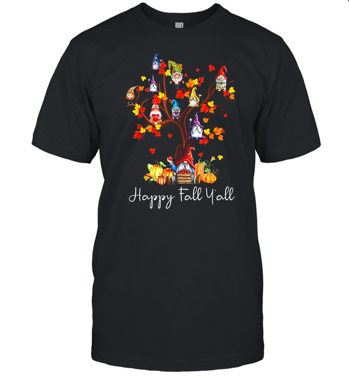 Happy Fall Y’all Gnomes Pumpkin Autumn Tree Thanksgiving shirt Classic Men's T-shirt