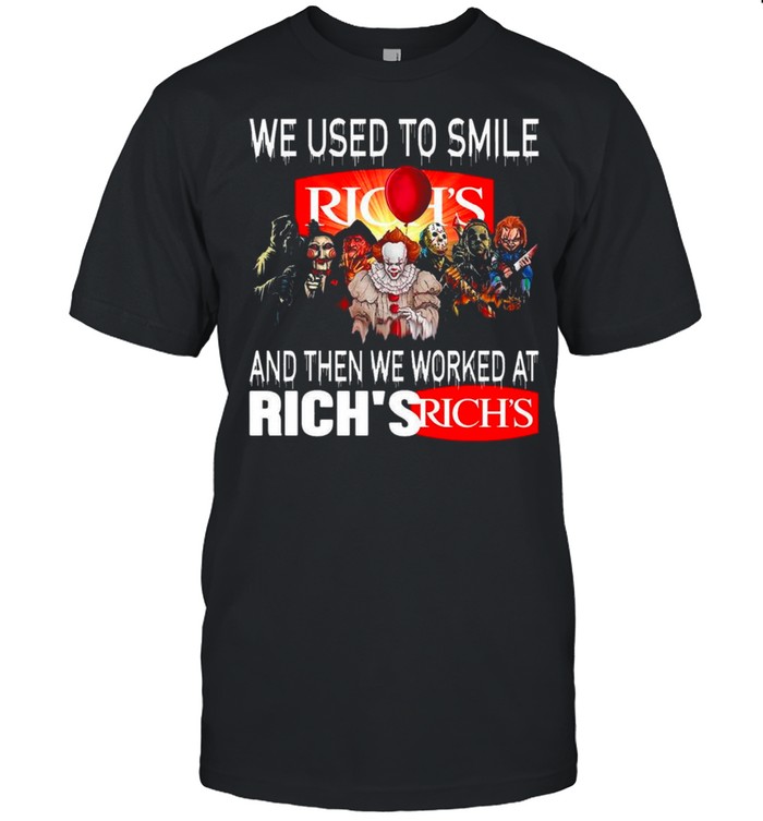 Halloween Horror Movie Characters We Used To Smile And Then We Worked At Rich’s Logo shirt Classic Men's T-shirt