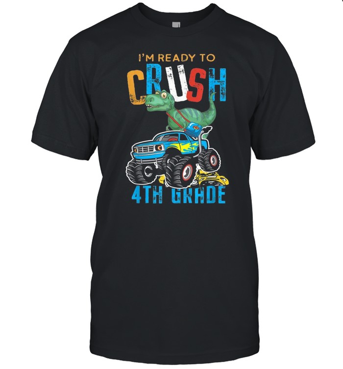 Back To School Dinosaur Dino Truck 4th Grade shirt Classic Men's T-shirt