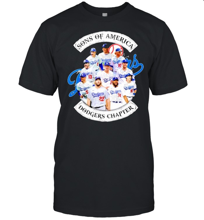 Sons of America Los Angeles Dodgers chapter signatures shirt