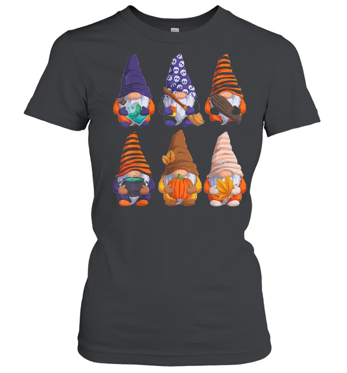 Halloween Gnomes Autumn Pumpkins Fall Holiday shirts Classic Women's T-shirt