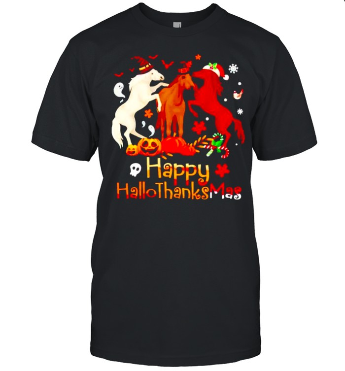 Horses Happy Hallothanksmas shirt Classic Men's T-shirt