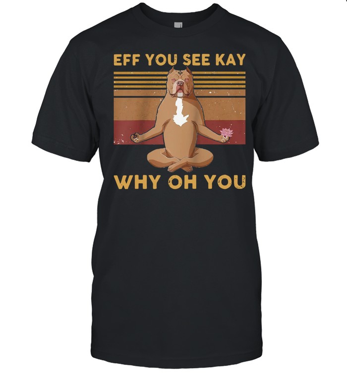 Eff You See Kay Why Oh You Vintage Pitbull Yoga Lover Raglan Baseball Shirt