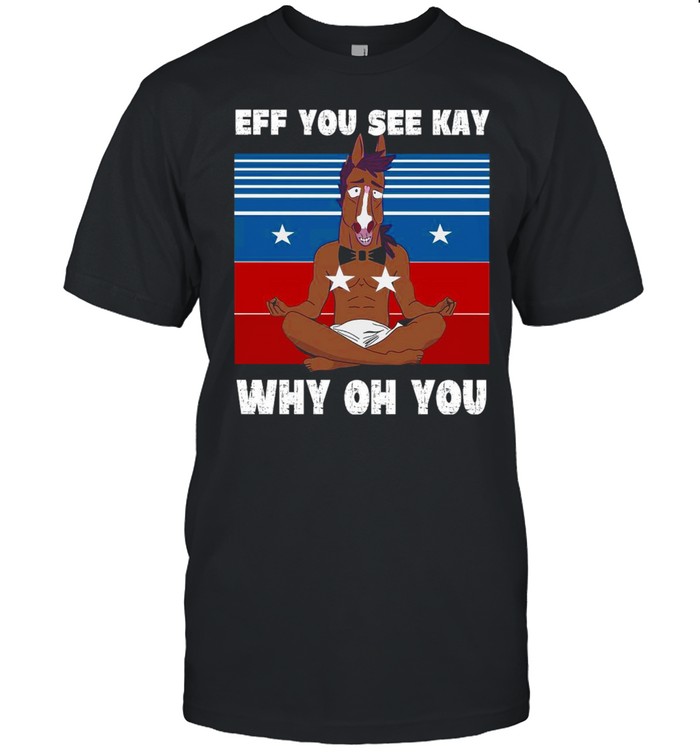 Horse Yoga Eff You See Kay Why Oh You Vintage  Classic Men's T-shirt