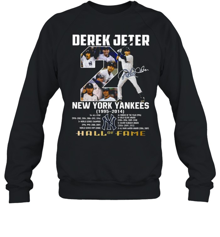No. 2 Derek Jeter New York Yankees Hall Of Fame 1995 2014 T-shirt Gift Fan