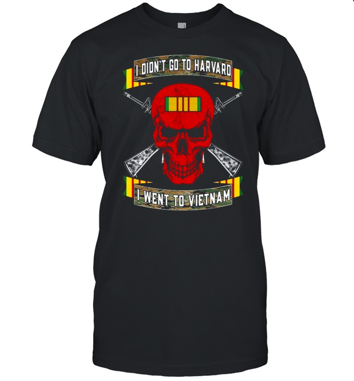 Red Skull I Didn’t Go To Harvard I Went To VietNam Shirt
