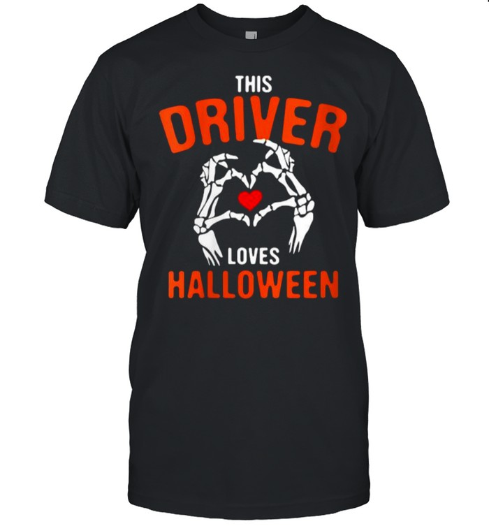 This Driver Loves Halloween Driving Scary Motorist Spooky T-Shirt