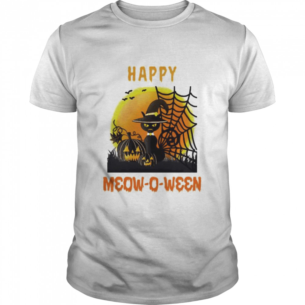 Cat happy Halloween meow-o-ween shirt Classic Men's T-shirt