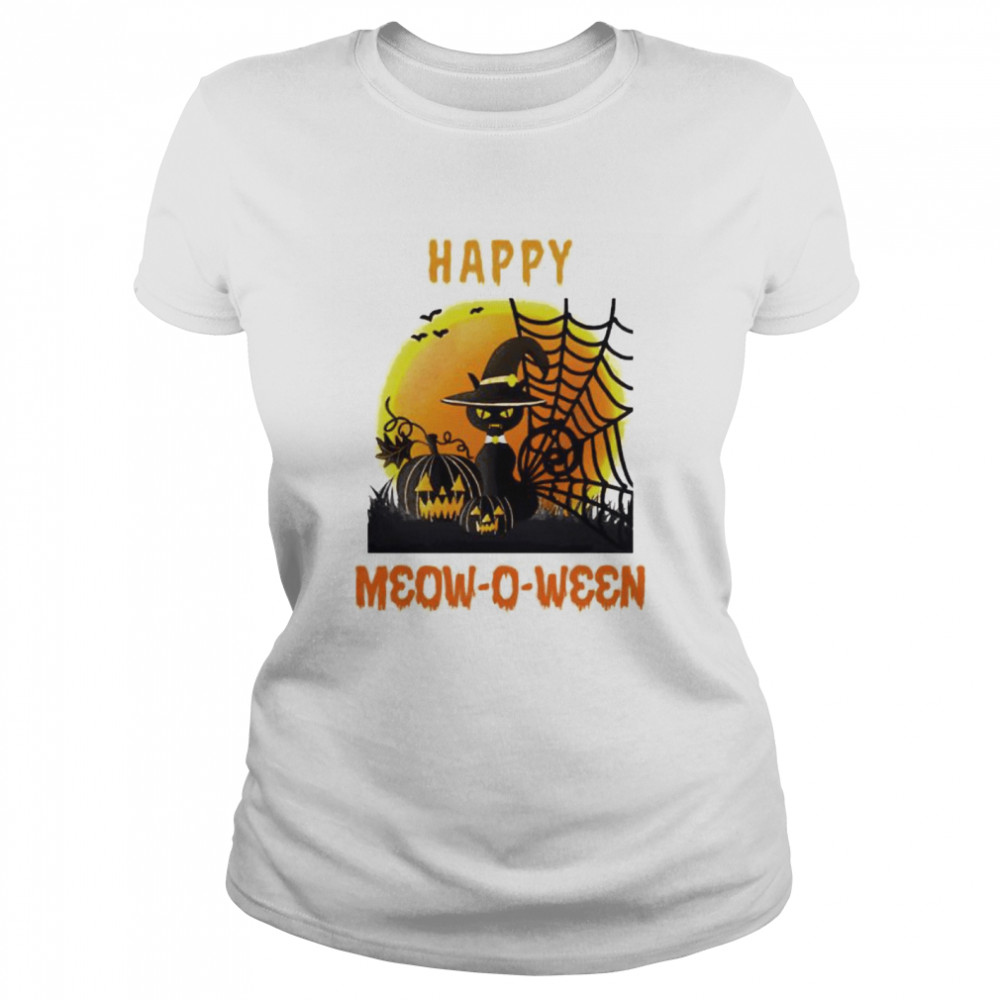 Cat happy Halloween meow-o-ween shirt Classic Women's T-shirt