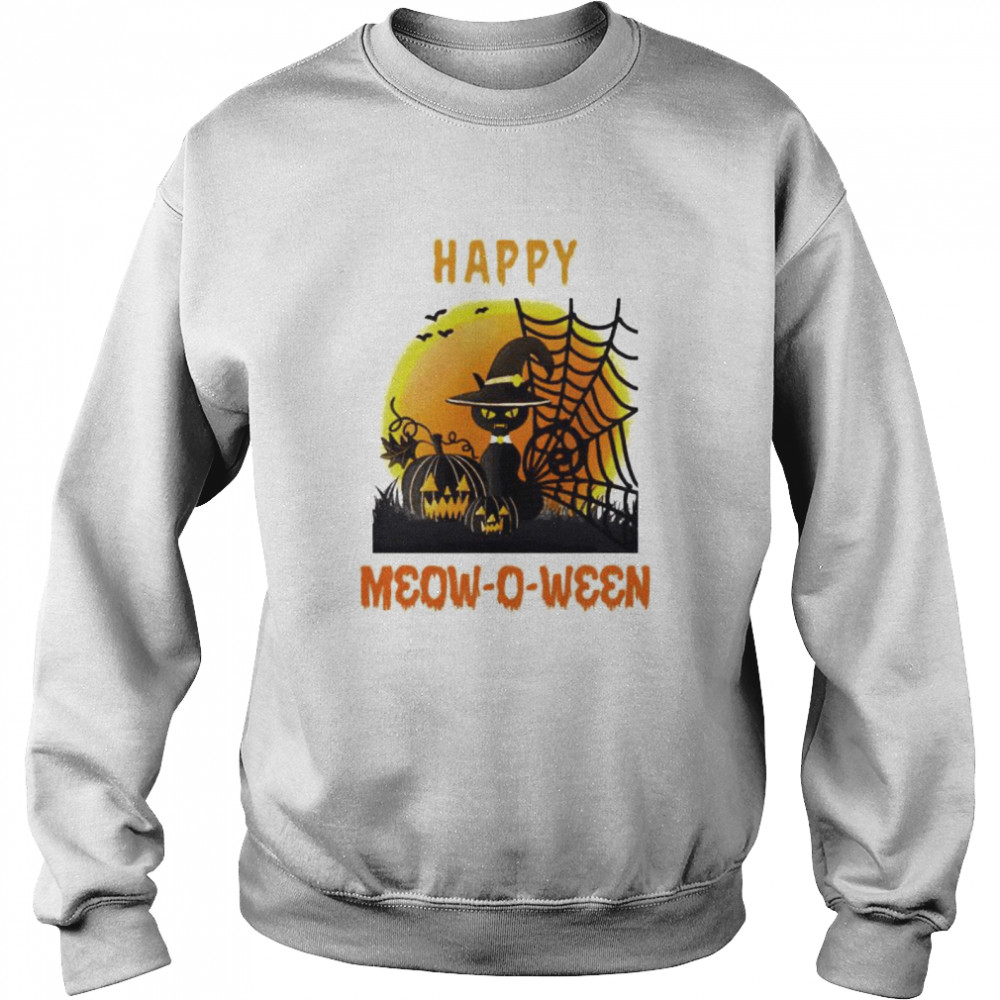 Cat happy Halloween meow-o-ween shirt Unisex Sweatshirt